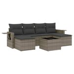 vidaXL Salon de jardin avec coussins 7 Pièces gris résine tressée