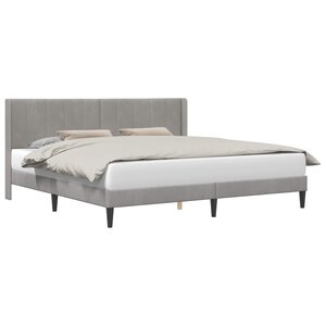 vidaXL Cadre de lit avec tête de lit Gris clair 180 x 200 cm Velours