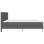 vidaXL Cadre de lit avec matelas Gris foncé 200 x 200 cm tissu