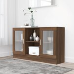 vidaXL Armoire à vitrine Chêne marron 120x30 5x70 cm Bois d'ingénierie