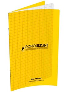 Carnet Polypro 110 x 170 mm Quadrillé 96 pages 90g Jaune CONQUÉRANT