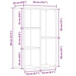 vidaXL Bibliothèque/buffet blanc brillant 50x25x80cm Bois d’ingénierie