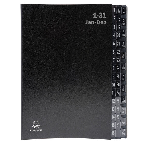 Trieur rigide économique 32 compartiments alphanumériques 24 x 34 Noir EXACOMPTA
