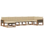 vidaXL Ensemble de canapés d'extérieur 7 Pièces Naturel et Beige