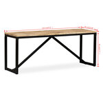 Banc banquette 110 x 35 x 45 cm bois de manguier massif 02_0021235