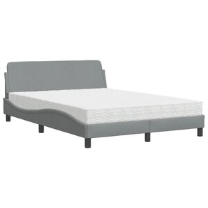 vidaXL Lit avec matelas Dover gris clair 120x200 cm tissu