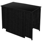 vidaXL Mobilier de bistro 3 Pièces avec coussins Résine tressée Noir