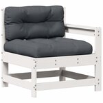 vidaXL Salon de jardin 7 Pièces avec coussins blanc bois de pin massif