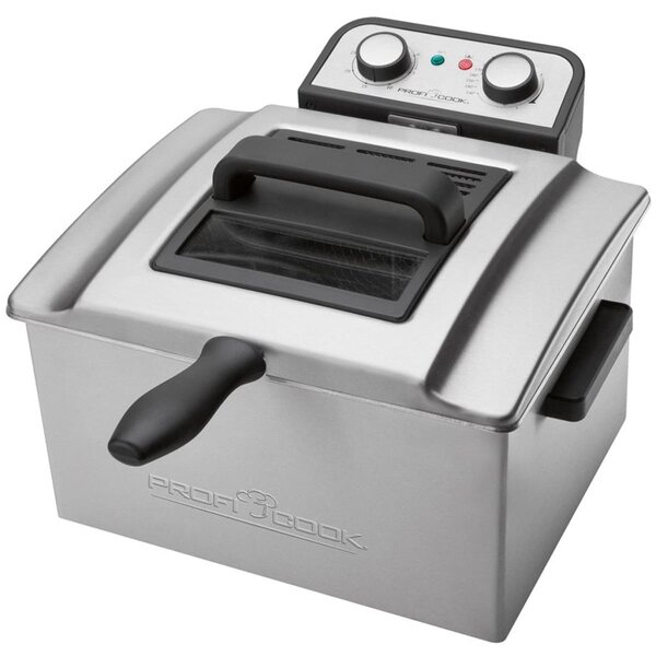 Proficook friteuse double profondeur 3000 w 5 l argentée pc-fr 1038