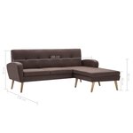 Vidaxl canapé d'angle revêtement en tissu 186x136x79 cm marron