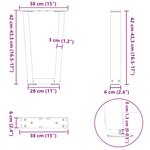 vidaXL Pieds de table basse en forme de V  2 pièces  acier naturel  38 x (42-43 3) cm