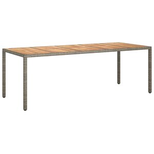 vidaXL Table de jardin pour repas Gris 250 x 100 x 75 cm Poly rotin