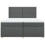 vidaXL Sommier à lattes de lit avec matelas Gris foncé 200x200cm Tissu