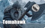 Pièce de monnaie en Platine 25 Dollars g 0.062 (1/500 oz) Millésime 2026 Vikings TOMAHAWK (PRÉCOMMANDE)