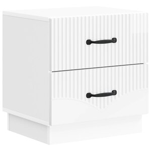 vidaXL Cabinet de chevet Blanc brillant 43 x 34 5 x 44 5 cm