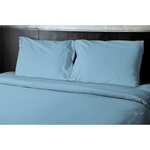 Drap plat microfibre 82 g - 240 x 300 cm - Bleu ciel