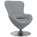 vidaXL Fauteuil œuf Gris clair 63 x 73 x 90 cm tissu