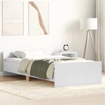 vidaXL Cadre de lit sans matelas blanc 100x200 cm bois d'ingénierie