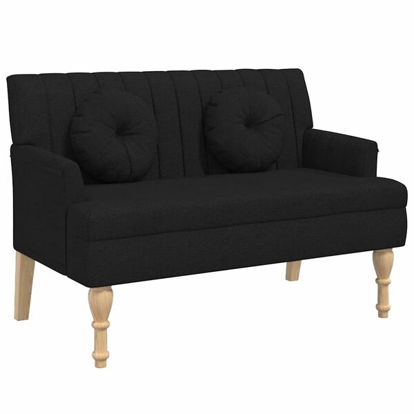 vidaXL Banc avec coussins noir 113x64 5x75 5 cm tissu
