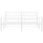 vidaXL Cadre de lit métal sans matelas et pied de lit blanc 200x200 cm