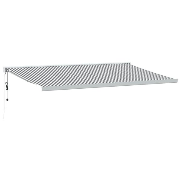 vidaXL Auvent rétractable anthracite et blanc 5x3 m tissu et aluminium