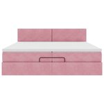vidaXL Cadre de lit ottoman avec matelas rose 200x200 cm velours