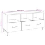 vidaXL Meuble TV Sonoma gris 102x35x50 cm Bois d'ingénierie