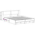 vidaXL Cadre de lit avec rangement Gris béton 200 x 200 cm