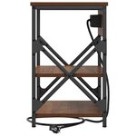vidaXL Table de nuit avec station de chargement 2 Pièces Chêne marron