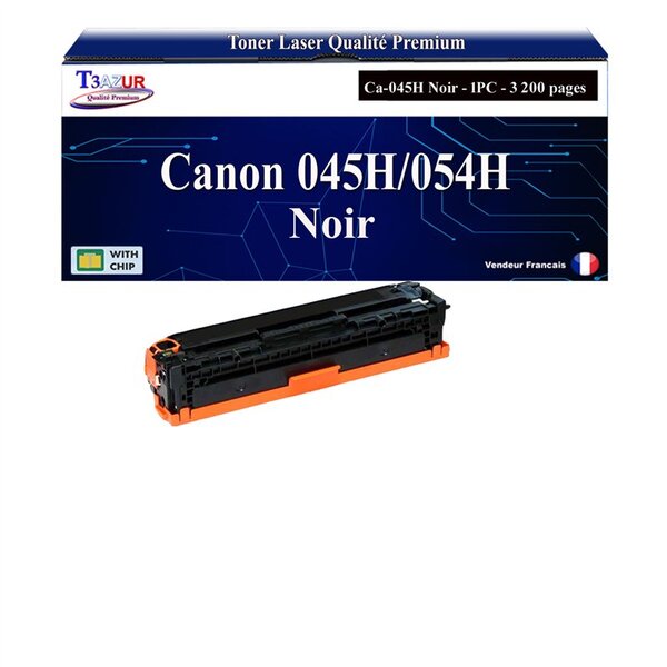 T3AZUR -Toner compatible avec Canon 045H/054H pour Canon LBP611Cn LBP613Cdw LBP621Cw LBP623Cdw MF631Cn MF633Cdw MF635Cx MF641Cw MF643Cdw MF645Cx - Noir