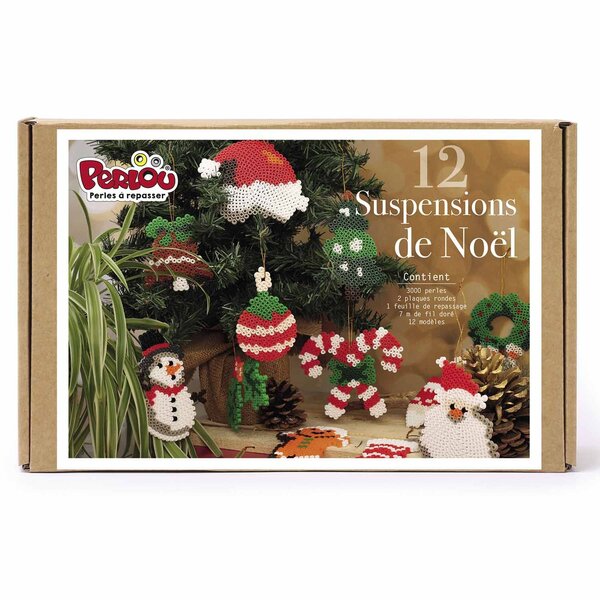 Coffret perles à repasser 12 décorations de Noël