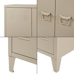 Casier de bureau métallique à 2 portes 110 x 75 x 33 cm beige 03_0009179