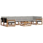 vidaXL Ensemble de canapés d'extérieur 8 Pièces Gris Naturel et Clair