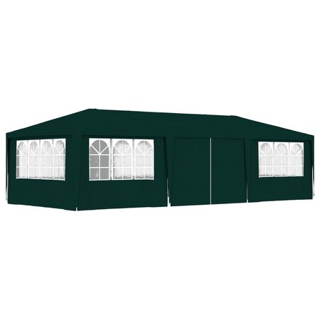 vidaXL Tente de réception avec parois latérales 4x9 m Vert 90 g/m²