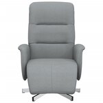 vidaXL Fauteuil inclinable avec repose-pieds gris clair tissu