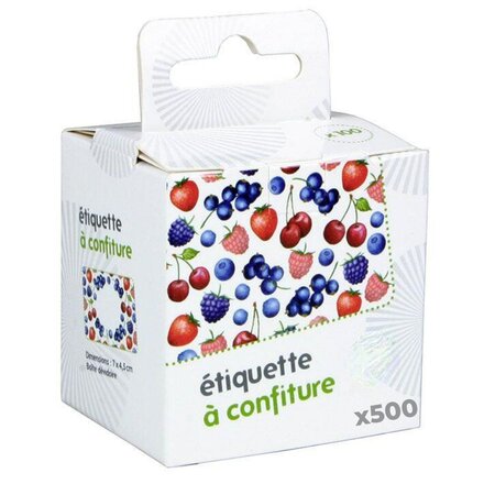 500 étiquettes à confiture - Motifs fruits rouges