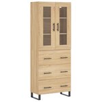 vidaXL Buffet haut Chêne sonoma 69 5x34x180 cm Bois d'ingénierie