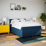 vidaXL Sommier à lattes de lit avec matelas Bleu 160x200 cm Tissu