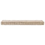 vidaXL Coussins de plancher de palette lot de 2 Coton Beige