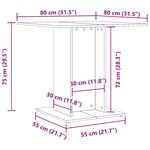 vidaXL Table à dîner Chêne sonoma 80x80x75 cm Bois d'ingénierie