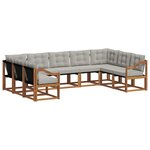 vidaXL Ensemble de canapés d'extérieur 9 Pièces Gris Naturel et Clair