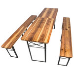 Tectake Table de jardin pliante 219 x 50,5 x 77,5 cm avec bancs