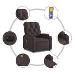 vidaXL Fauteuil inclinable de massage électrique Marron foncé Tissu