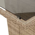 vidaXL Ensemble à manger de jardin et coussins 7 Pièces beige poly rotin