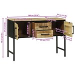Buffet vidaXL 100x35x70 cm en bois massif brut de mangue