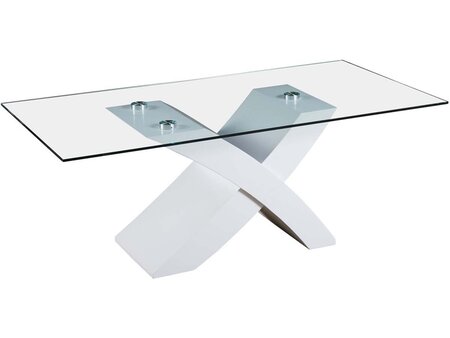 Table basse rectangulaire "Tina" - 117 x 62 x 45 cm - Blanc / MDF laqué