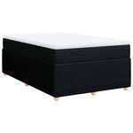 vidaXL Sommier à lattes de lit avec matelas noir 120x190 cm tissu