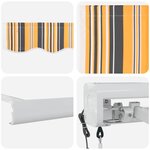 vidaXL Auvent Rétractable Multicolore 350 x 250 cm Tissu  Métal