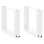 vidaXL Pieds de table basse en U 2 pièces Blanc 30 x (30-31) cm Acier