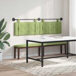 vidaXL Tête de lit suspendue Avec lumière LED Vert clair Velours